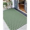 COLOR&GEOMETRY Zerbino Ingresso Esterno Antiscivolo 81x122 cm Verde | Tappeto impermeabile, resistente, scanalature profonde, anti-sporco, lavabile, ingresso pulito, per ingressi, patio, garage