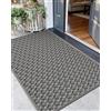 COLOR&GEOMETRY Zerbino Ingresso Esterno Antiscivolo 81x122 cm Grigio | Tappeto impermeabile, resistente, scanalature profonde, anti-sporco, lavabile, ingresso pulito, per ingressi, patio, garage