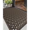 COLOR&GEOMETRY Zerbino Ingresso Esterno Antiscivolo 48.5x75 cm Marrone | Tappeto impermeabile, resistente, scanalature profonde, anti-sporco, lavabile, ingresso pulito, per ingressi, patio, garage