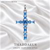Thaddaeus Ciondolo croce con pietre acquamarina Nuovissimi gioielleria raffinata Accessori in argento sterling 925 Regalo romantico per donna