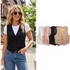 Willshela Gilet monopetto solido moda donna Gilet Giacche senza maniche vintage Canotte da donna chic femminili