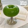 HomeLover Bauhaus lampada da tavolo a vento crema moderna lampada da tavolo a LED verde mela per soggiorno lampada da tavolo atmosfera in vetro Vintage