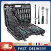 NONE Set di strumenti meccanici da 216 pezzi, set di chiavi a bussola da 1/4" 3/8" 1/2" con chiave a cricchetto a 24 denti per la riparazione di camion di motociclette automobilistiche