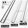 HAMRVL 2-30PCS 0.5m LED Profilo canale in alluminio U/V/W Copertura a scatto Alloggiamento di dissipazione del calore per striscia LED Illuminazione armadio domestico