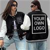 teekossc Personalizzato Il logo testo Maglia da baseball da donna Abbigliamento sportivo americano oversize Giacca hip-hop casual Cappotto autunnale Abbigliamento fai da te