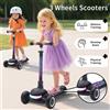 NONE Monopattino per bambini con altezza regolabile, pieghevole con un solo clic, dotato di freno posteriore per una maggiore sicurezza, pedana antiscivolo e larga, ruote in PU resistenti all'usura,