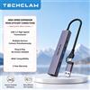 NONE Hub TECHCLAW USB3.2 USB-A+Type-C, Docking Station a Doppio Ingresso, 3 Porte USB + Porta Ethernet Gigabit RJ45, Alimentazione Type-C per Laptop
