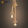 JOYINLED Lampadario Vintage in Corda di Canapa JOYINLED, Lampada a Sospensione E27, Lampada a Sospensione Industriale Retrò per Sala da Pranzo e Ristorante