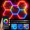 VASTFIRE Luce Ambientale RGB Intelligente, Pannelli Esagonali a Nido d'Ape con Sincronizzazione Musicale, Spegnimento Automatico con Timer 110V‑240V AC | Lampada da Parete Modulare RGB, Controllo tramite APP