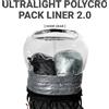 HODR GEAR [HODRGEAR] Ultralight Polycro Pack Liner 2.0 - Confezione da 2 Pezzi, Rivestimento Impermeabile per Zaino, Pellicola in Poliolefina da 30μm + Chiusura a Fascia 55×120cm