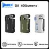 WUBEN G5 Torcia EDC Ricaricabile 400 Lumen, Mini Torcia Tascabile Piatta e Luminosa, Doppia Sorgente Luminosa LED con RGB 180 ° Torcia Portachiavi Magnetica Potente con Testa Rotante, Nera e Verde