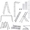 NONE Scala multiuso in alluminio 6-in-1, scala estensibile pieghevole con piattaforma, scala combinata convertibile, scala a pioli e scaletta per riparazioni domestiche, fai da te, pulizia, 4x3/4x4/4x5