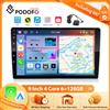 Podofo 9'' 6+128G Radio Auto Wireless con Carplay e Android Auto per Telaio Universale, Sistema Intelligente per Auto, Navigazione GPS, BT, FM/RDS, Autoradio 2din Plug&Play, Unità Principale con SWC,