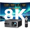 WIMIUS Proiettore Wimius G2 4K 45000 Lumen, Smart Google Live TV, Auto Focus, Wifi 6, HDR, MEMC, 2+32G, Proiettore per Home Cinema