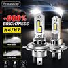 BraveWAY Lampadina LED per Fari BraveWay H4 H7, Dimensioni Mini 1:1, 300% Più Luminosa, Fascio Alto/Basso, IP68, Lampada per Auto con Raffreddamento a Ventola Turbo, 50000 Ore di Durata, per Auto, Sedan, SUV,