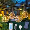 KIKIELF Luci a stringa G40 a energia solare, lampade a LED per patio, esterni, per Natale, giardino, feste, cortile, matrimonio, terrazza, decorazione.