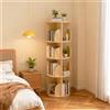 NONE Libreria girevole, scaffale autoportante in legno massello, scaffale rotante, scaffale da ufficio, scaffale decorativo, 360 ° rotabile liberamente con 4 livelli, Ø39cm, H 129cm, libreria, schedario
