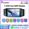 Podofo 1Din Schermo Touch Screen IPS HD da 5 Pollici, Lettore Multimediale Universale per Auto con Bluetooth, Radio FM, Supporto USB, Telecamera Posteriore, Carplay/Android Auto Wireless Integrato