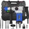 NONE Trapano Tassellatore a Filo 1500W SDS con Impugnatura Laterale Multi-posizione, 4 Funzioni, Trapano Tassellatore SDS Plus per Lavori Pesanti, Inclusi Punte da Trapano, Scalpelli Piatti, Scalpelli a
