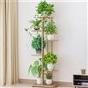 NONE Supporto per Piante da Interno in Metallo, Porta Fiori da Esterno a 4 Livelli, Scaffale per Piante con 5 Vasi, Scala per Piante Multiple, Scaffale per Piante da Interno per Terrazza, Giardino,