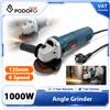 NONE Smerigliatrice Angolare Podofo 1000W 125mm, 6 Velocità Variabili, Utensile Elettrico per Taglio e Lucidatura, Motore in Rame Resistente con Impugnatura Ausiliaria per la Lavorazione di Metallo, Legno
