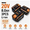 NONE Per batteria al litio WORX 20V 8.0Ah, pacchetto batteria compatto per piattaforma PowerShare con condivisione.