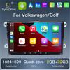 SynxDrive Autoradio Wireless Carplay Android 14 da 9" per VW/Volkswagen/Golf 5/Polo/Tiguan/Passat/B7/B6/Seat/Leon/Skoda/Octavia con Navigazione GPS, Lettore Multimediale, Unità Audio Stereo.