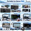 Podofo, autoradio portatile da 8,1 pollici con CarPlay wireless e Android Auto, schermo intelligente, lettore video 2K, telecamera anteriore per auto, Bluetooth, AirPlay, compatibile con auto, camion