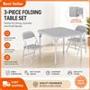 NONE Set tavolo e 2 sedie pieghevoli per bambini, 3 pezzi - Tavolo per attività/pranzo - Compatto e leggero - Arredamento per bambini, Una tavola e due sedie, grigio