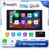 Podofo, lettore MP5 universale per auto da 7 pollici, 2 DIN, con connettività wireless e cablata per CarPlay e Android Auto, autoradio con schermo touchscreen HD, lettore multimediale per auto con