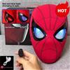 Potdemiel Disponibile in pronta consegna: Maschera elettronica Miles Spider-Man in scala 1:1 con occhi luminosi mobili, controllo tramite anello, giocattolo cosplay, regalo per ragazzi