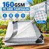 Tewango Telo in PE a griglia 160GSM, telone trasparente impermeabile rinforzato, copertura resistente per esterni, giardino, serra, patio