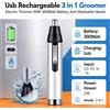 NONE 3 in 1: tagliacapelli elettrico ricaricabile per peli del naso, rasoio per barba, lavabile, con testine intercambiabili, batteria da 300 mAh, strumento portatile per la cura della persona maschile.