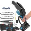 TKKEACE Mini motosega da 6 pollici, 2 batterie da 21 V, motosega elettrica a batteria, sistema di lubrificazione automatica per facilitare la potatura, attrezzi da giardino, ricaricabile.
