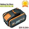 DAGENLY Batteria ricaricabile sostitutiva agli ioni di litio da 20V 6.0Ah/8000mAh per Worx WA3551 WA3553 WX176 WX550 WX386 WX373 WX290 WX800 WU268