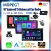 MOPECT Autoradio Universale Android 15 da 10" 2+32G 4+64G 2 DIN con Funzione CarPlay Wireless, Navigazione GPS, RDS, Radio FM, WLAN e Bluetooth