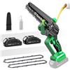 TaskStar, mini motosega a batteria, 6", sega elettrica per legno, sistema di lubrificazione automatica, utensile da giardino, motore da 700 W, motosega con 2 batterie da 2000 mAh per la potatura dei