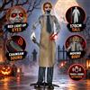 NONE Decorazione animata da 170 cm a tema Halloween, con motosega, corpo in movimento, occhi rossi a LED e suono di motosega, attivabile con il tocco e il suono, alimentata a batteria, un elemento