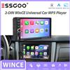 ESSGOO, autoradio universale 2-DIN con schermo IPS touchscreen, compatibile con sistemi WINCE, Carplay wireless, Android Auto, lettore multimediale MP5, USB, AUX, TF, Bluetooth, funzione Mirror Link,