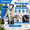 NONE WETECH W1419 Tagliacapelli senza fili color oro, 3W, 600mAh, ricaricabile, con base di ricarica, 4 pettini guida, 3-12mm, kit regalo per uomo