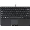 Perixx PERIBOARD-525 US mini tastiera USB con touchpad, hub USB, nero