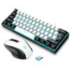 Merkloos Tastiera e mouse wireless - Tastiera meccanica 60% - Mouse verticale ergonomico - Bianco e nero