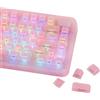 Merkloos Set keycap - 126 tasti - Rosa - Effetto fibra di carbonio - Per switch MX - ABS e PC - Profilo Cherry