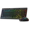 Merkloos Tastiera da gioco - Retroilluminazione RGB - 26 tasti anti-ghosting - 4 tasti macro - Wireless
