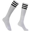SycloPak Calze Donna Invernali Lunghe con Ginocchio Righe, Calze da Cheerleader e Halloween, Calzini Morbido Cotone Unisex Corsa Atletici Bianchi