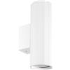 Gea luce GAP530 APPLIQUE A PARET IN ALLUMINIO IP20 BIEMISSIONE TONDO 2 LUCI ATTACCO GU10 BIANCO SATINATO