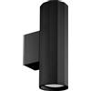 Gea luce GAP531 APPLIQUE A PARET IN ALLUMINIO IP20 TONDO BIEMISSIONE 2 LUCI ATTACCO GU10 NERO SATINATO