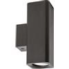 Gea luce GAP541 APPLIQUE A PARET IN ALLUMINIO IP20 QUADRATO BIEMISSIONE 2 LUCI ATTACCO GU10 NERO SATINATO