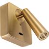 Gea luce GAP592 APPLIQUE A PARETE IN ALLUMINIO CON SPOT ORIENTABILE 1 LUCE ATTACCO QUADRATO LED 3000K 180LM 3W ORO OPACO