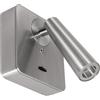Gea luce GAP593 APPLIQUE A PARETE IN ALLUMINIO CON SPOT ORIENTABILE 1 LUCE ATTACCO QUADRATO LED 3000K 180LM 3W NICKEL